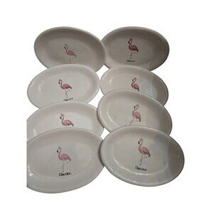❤️Rae Dunn Artisan Flamenco Flamingo Plate Set HTF Farmhouse